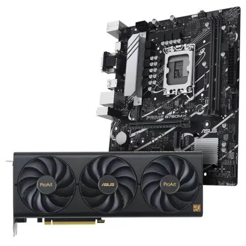ASUS ProArt GeForce PROART-RTX4060-O8G Ekran Kartı + Asus Prime B760M-K D5 Anakart Bundle