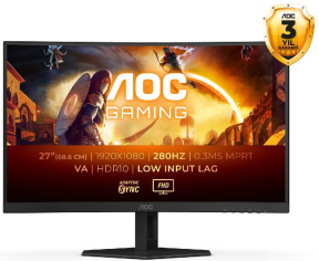 AOC C27G4ZXE 27″ 0.3ms 280 Hz Adaptive-Sync VA FHD Curved Gaming (Oyuncu) Monitör