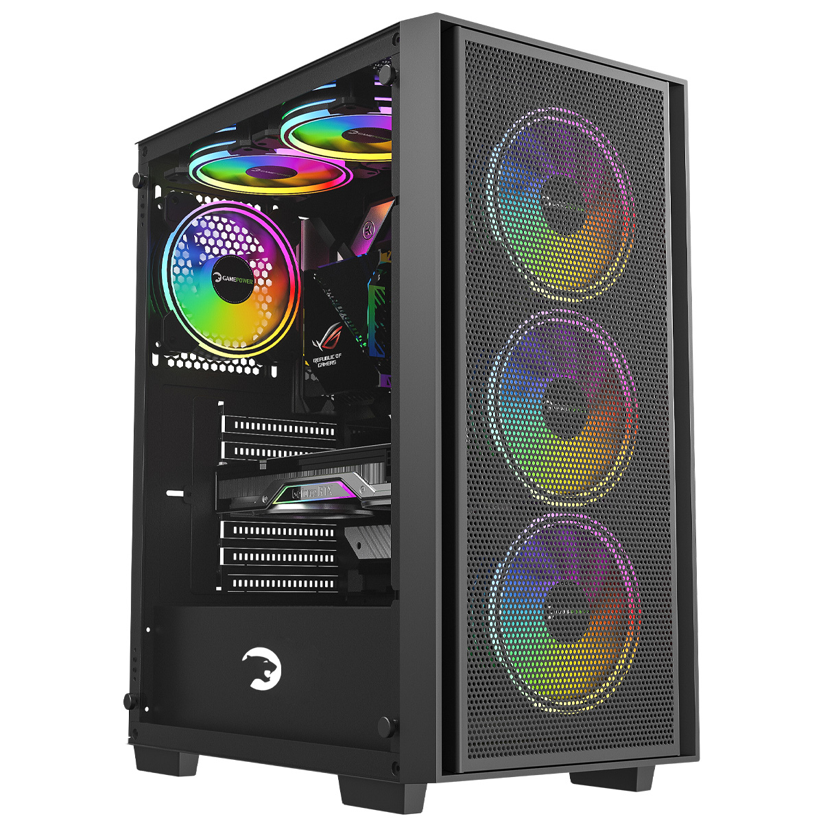 GamePower Flex 4*120mm A-RGB Fan ATX 550W 80+ Bronze Gaming Kasa 