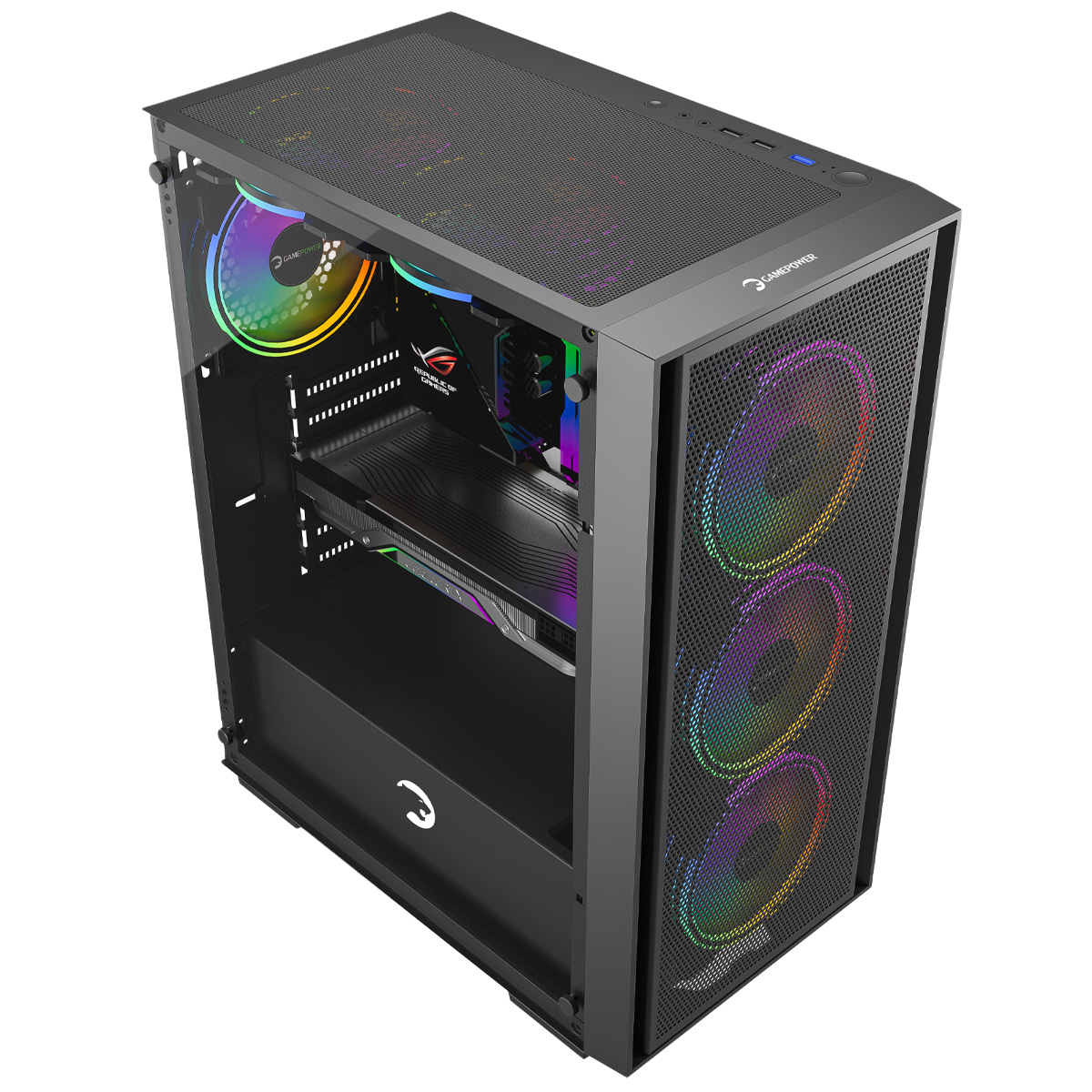 GamePower Flex 4*120mm A-RGB Fan ATX 550W 80+ Bronze Gaming Kasa 