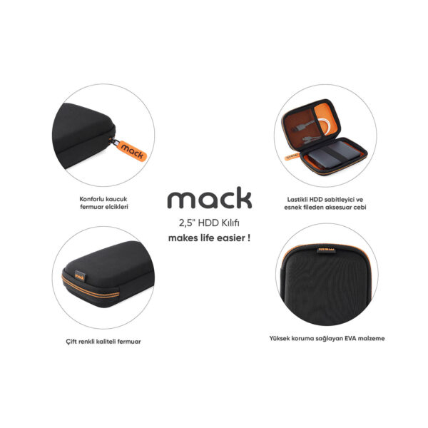 MACK MCC-4008 2.5″ Siyah Turuncu Hard Disk Kılıfı