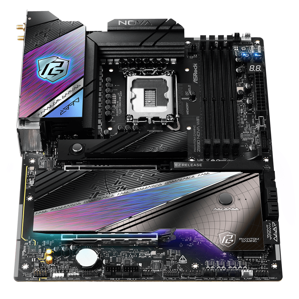 Asrock PHANTOM GAMING Z890 Nova WiFi LGA1851 DDR5 9600MHz+(OC) ATX Gaming (Oyuncu) Anakart