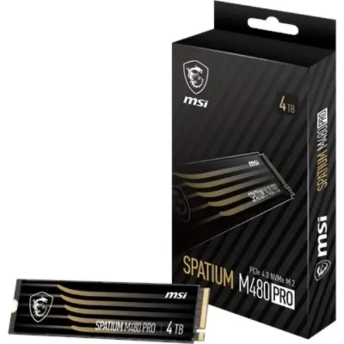 MSI Spatium M480 Pro 4TB PCIe 4.0 NVMe M.2 7400/7000MB/s SSD