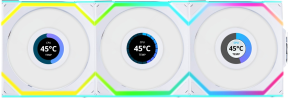 Lian Li UNI FAN SL WIRELESS LCD 3x120mm Beyaz Kasa Fanı (G99.12SLLCD1W3W.00)