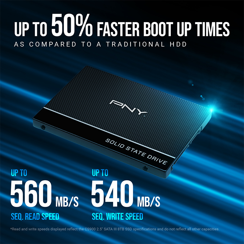 PNY CS900 500GB 550/500MB/s 2,5″ SATA3 SSD Disk (SSD7CS900-500-RB)