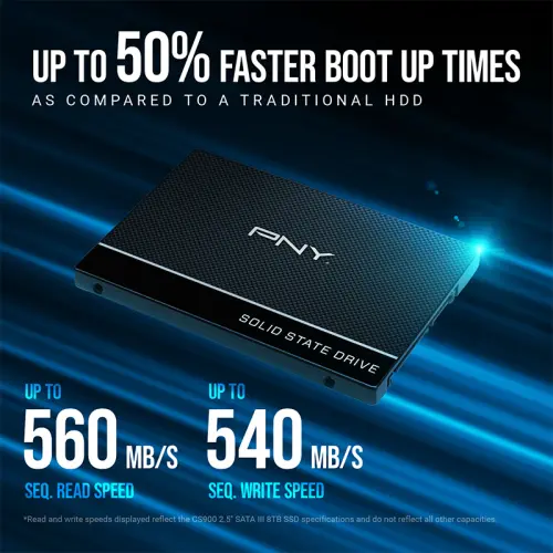 PNY CS900 500GB 550/500MB/s 2,5″ SATA3 SSD Disk (SSD7CS900-500-RB)