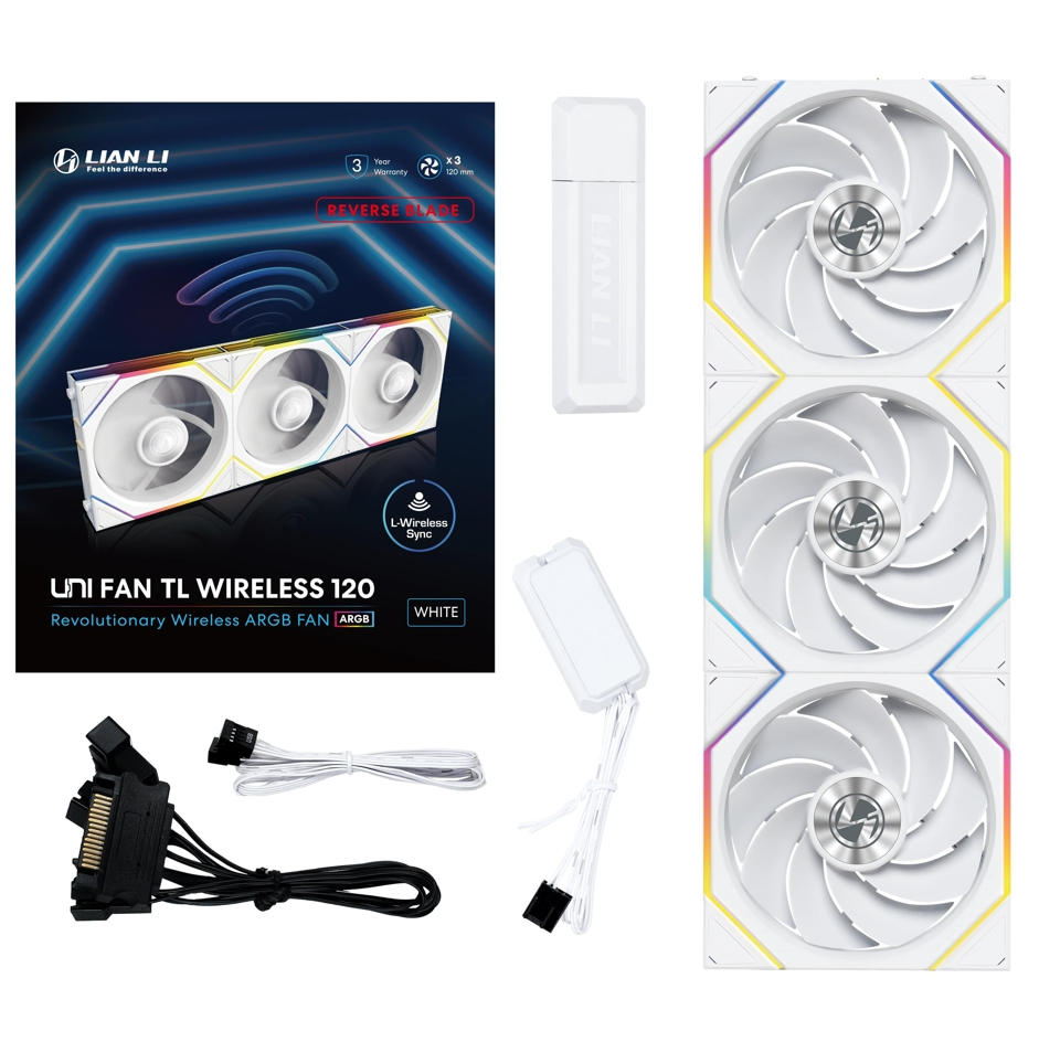 Lian Li UNI FAN REVERSE TL WIRELESS 3x120mm Beyaz Kasa Fanı (G99.12RTL1W3W.00)