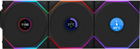 Lian Li UNI FAN TL WIRELESS LCD 3x120mm Siyah Kasa Fanı (G99.12TLLCD1W3B.00)