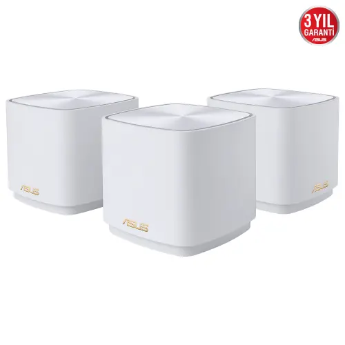 ASUS ZenWiFi AX Mini XD4 (B-3-PK) Tüm Evi Kapsayan Dual Band Wi-Fi 6 Mesh Sistemi (Beyaz Üçlü Paket)