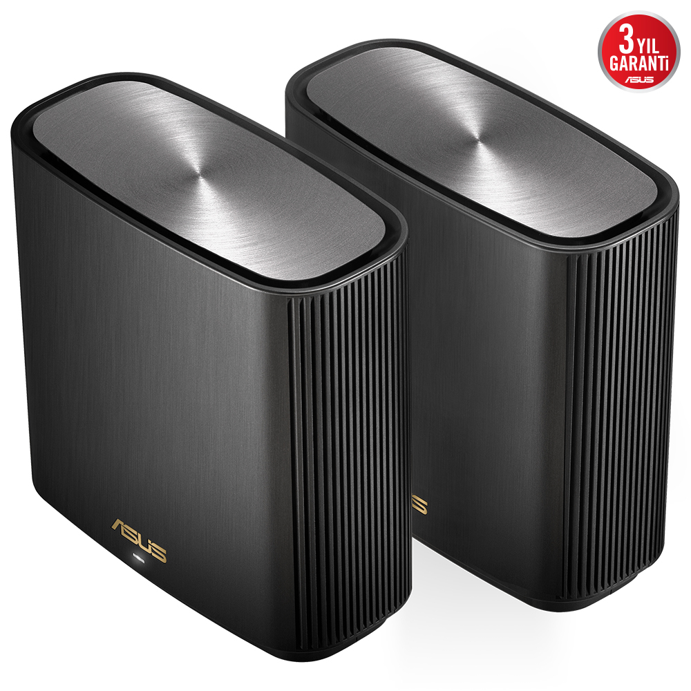ASUS ZenWiFi AX XT9 (B-2-PK) Tüm Evi Kapsayan Tri-Band Wi-Fi 6 Mesh Sistemi (Siyah İkili Paket)