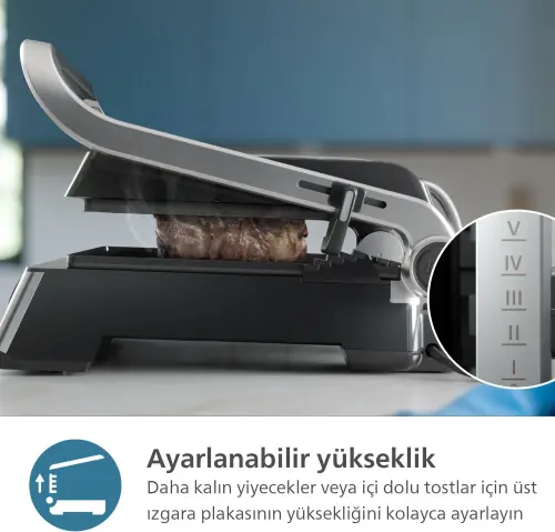Philips 5000 Serisi Contact Grill HD6301/90 2200 W Tost Makinesi