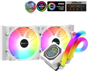 GamePower Skadi Square 240 ARGB Beyaz (RGB Borulu) 240mm Cpu Sıvı Soğutma