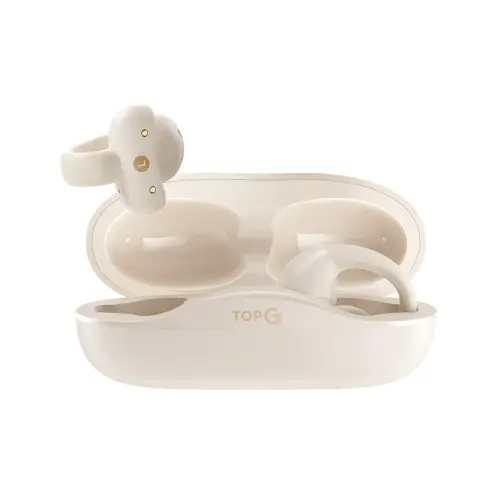 TopG Vox Q4 Ear Clip Bej Kulak İçi Bluetooth Kulaklık