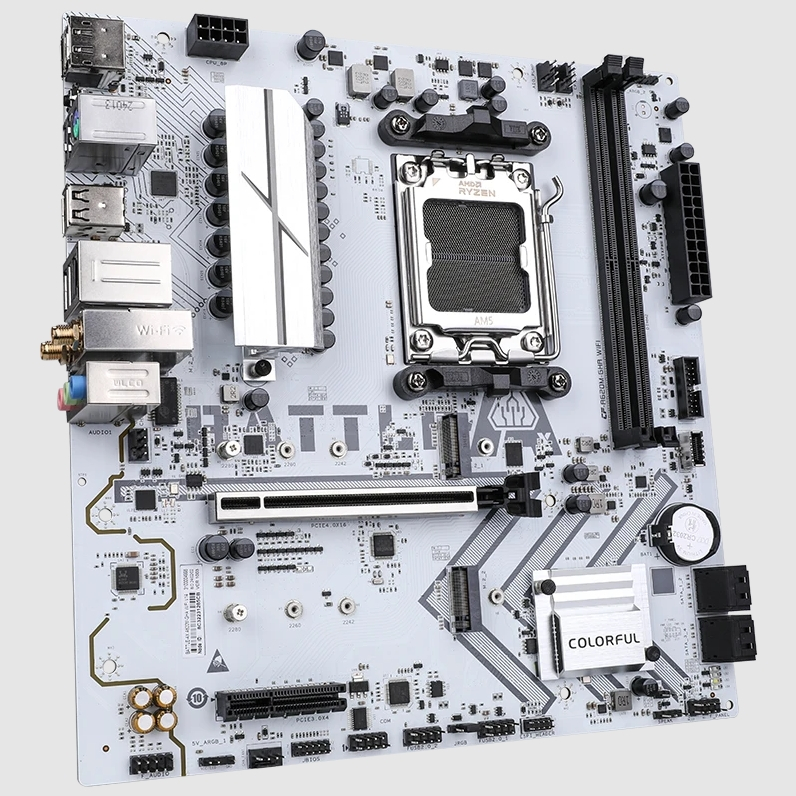 COLORFUL BATTLE-AX A620M-GHA WIFI V14 Beyaz DDR5 7600Mhz mATX AM5 Gaming (Oyuncu) Anakart