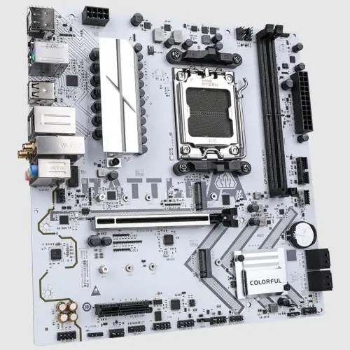COLORFUL BATTLE-AX A620M-GHA WIFI V14 Beyaz DDR5 7600Mhz mATX AM5 Gaming (Oyuncu) Anakart