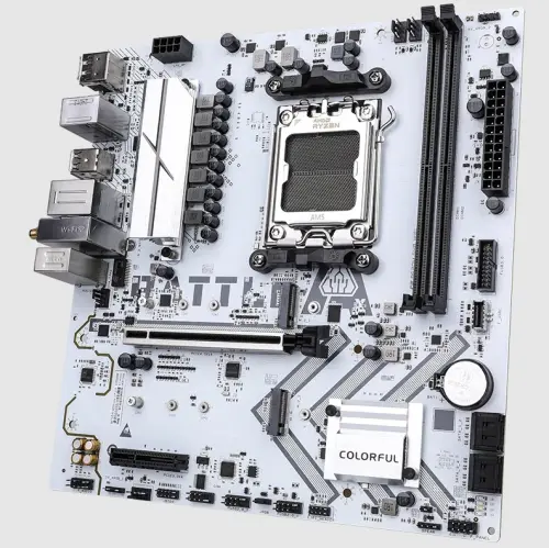 COLORFUL BATTLE-AX A620M-GHA WIFI V14 Beyaz DDR5 7600Mhz mATX AM5 Gaming (Oyuncu) Anakart