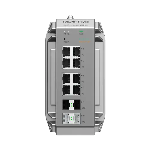 Ruijie - Reyee RG-NIS3100-8GT4SFP-HP 8 PoE Port + 4 SFP Port 240W Yönetilebilir Endüstriyel Switch