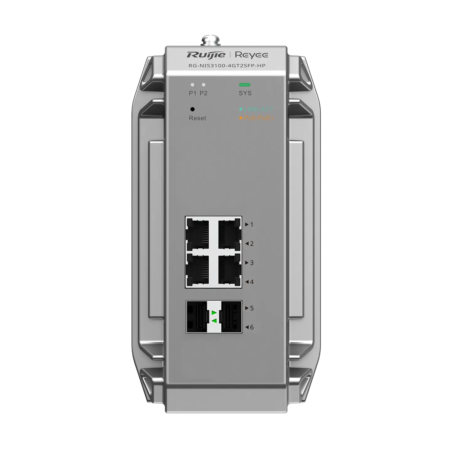 Ruijie - Reyee RG-NIS3100-4GT2SFP-HP 4 PoE Port+ 2 SFP Port 120W Yönetilebilir Endüstriyel Switch