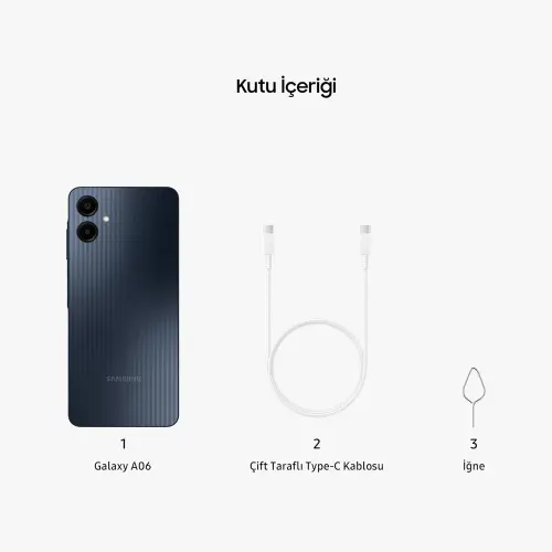 Samsung Galaxy A06 128GB 4GB RAM Siyah Cep Telefonu – Samsung Türkiye Garantili