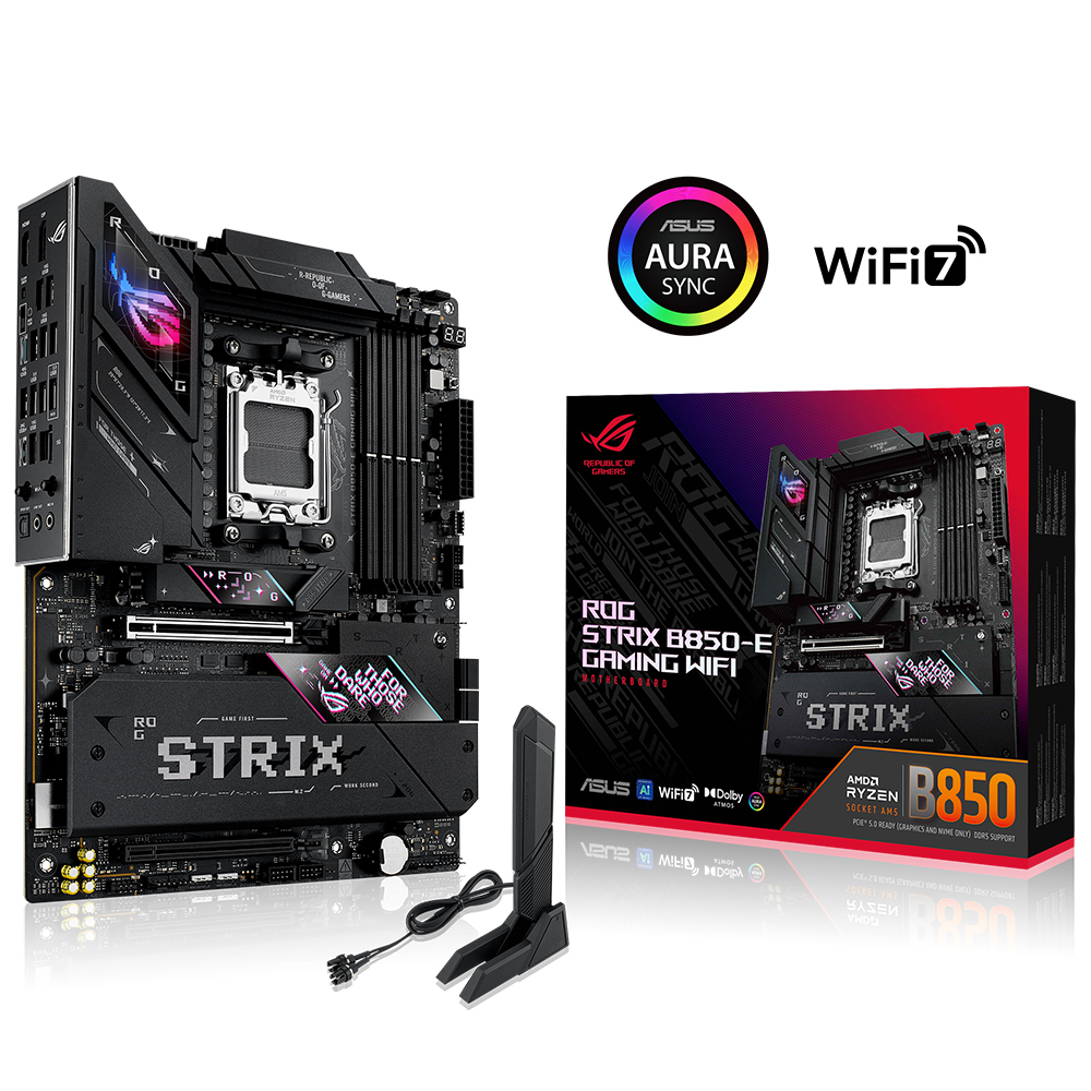 ASUS ROG STRIX B850-E Gaming Wifi AMD B850 Soket AM5 DDR5 8000+(OC)MHz ATX Gaming (Oyuncu) Anakart