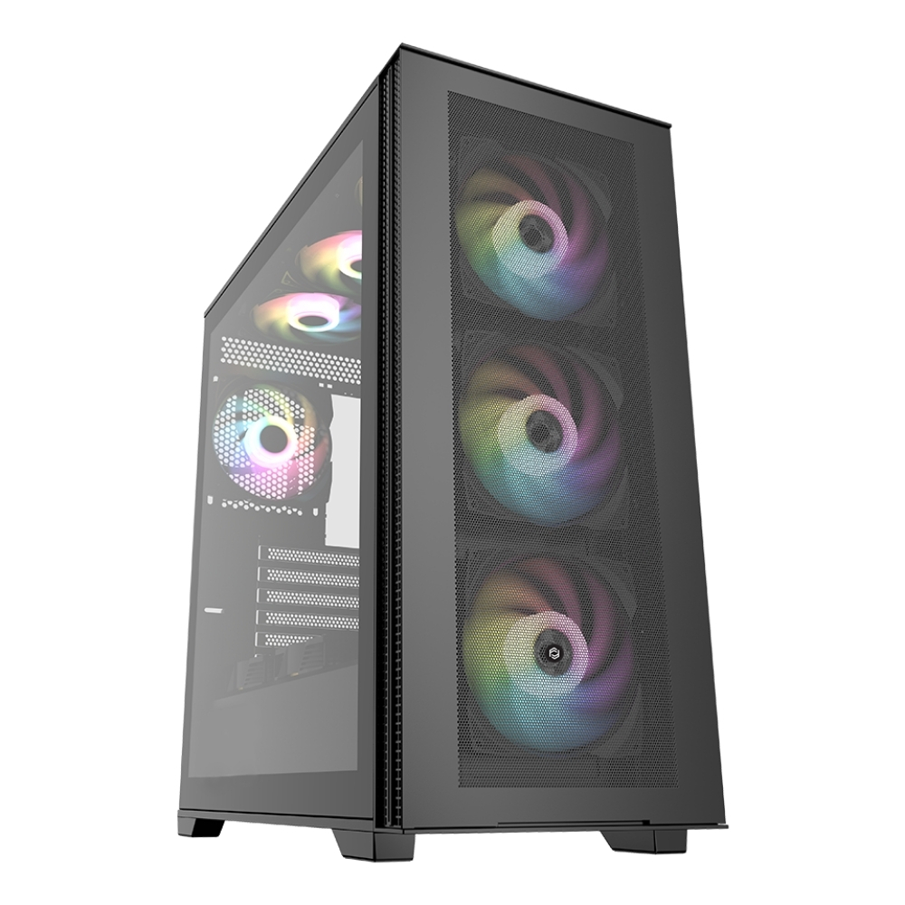 Frisby FC-9535G 650W 80+ 4x120mm RGB Fan Temperli Cam Mesh USB 3.0 ATX Mid-Tower Siyah Gaming (Oyuncu) Kasa