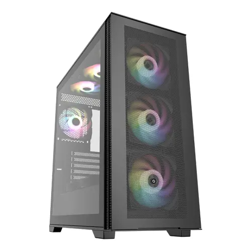 Frisby FC-9535G 650W 80+ 4x120mm RGB Fan Temperli Cam Mesh USB 3.0 ATX Mid-Tower Siyah Gaming (Oyuncu) Kasa