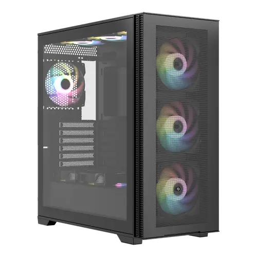 Frisby FC-9535G 650W 80+ 4x120mm RGB Fan Temperli Cam Mesh USB 3.0 ATX Mid-Tower Siyah Gaming (Oyuncu) Kasa