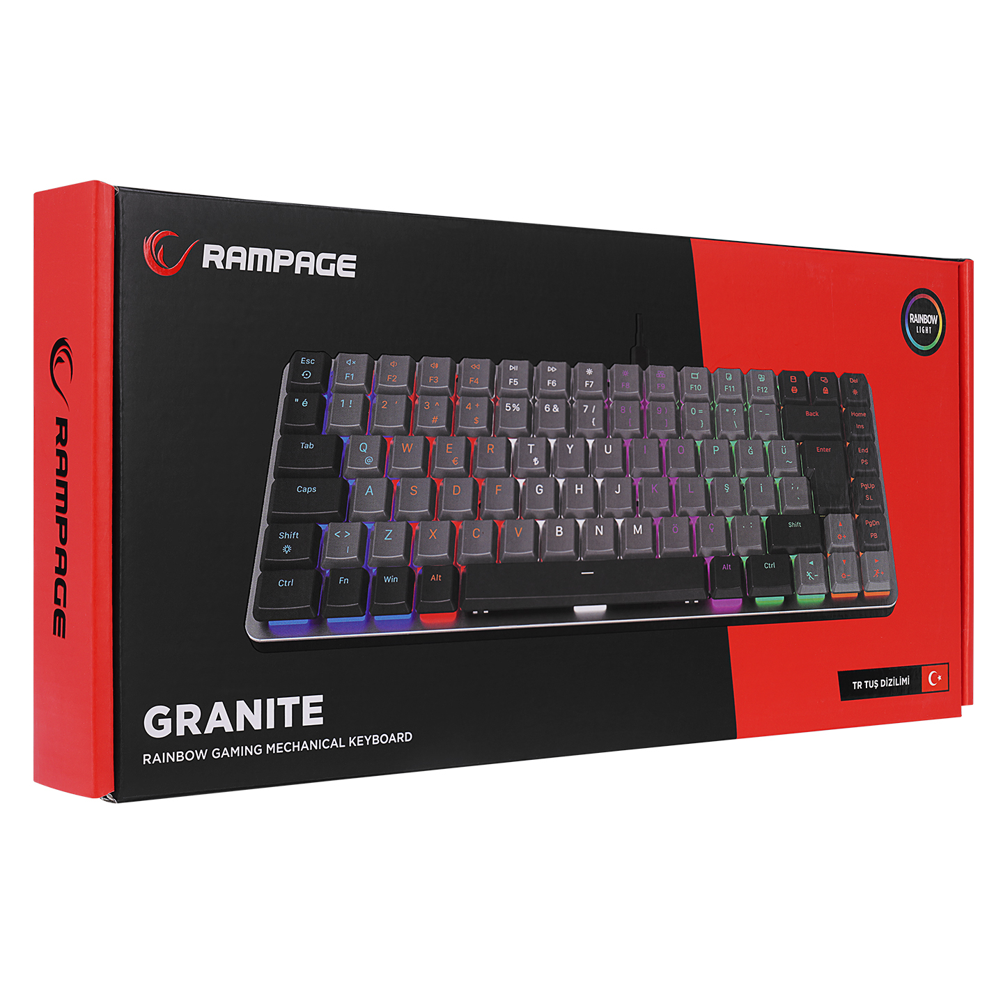 Rampage GRANITE Siyah/Gri Low Profile Red Switch Mekanik Gaming (Oyuncu) Klavye