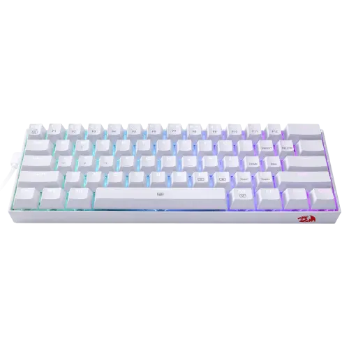 Redragon K630W-RGB Dragonborn Blue Switch %60 TR Q Beyaz Mekanik Kablolu Gaming (Oyuncu) Klavye