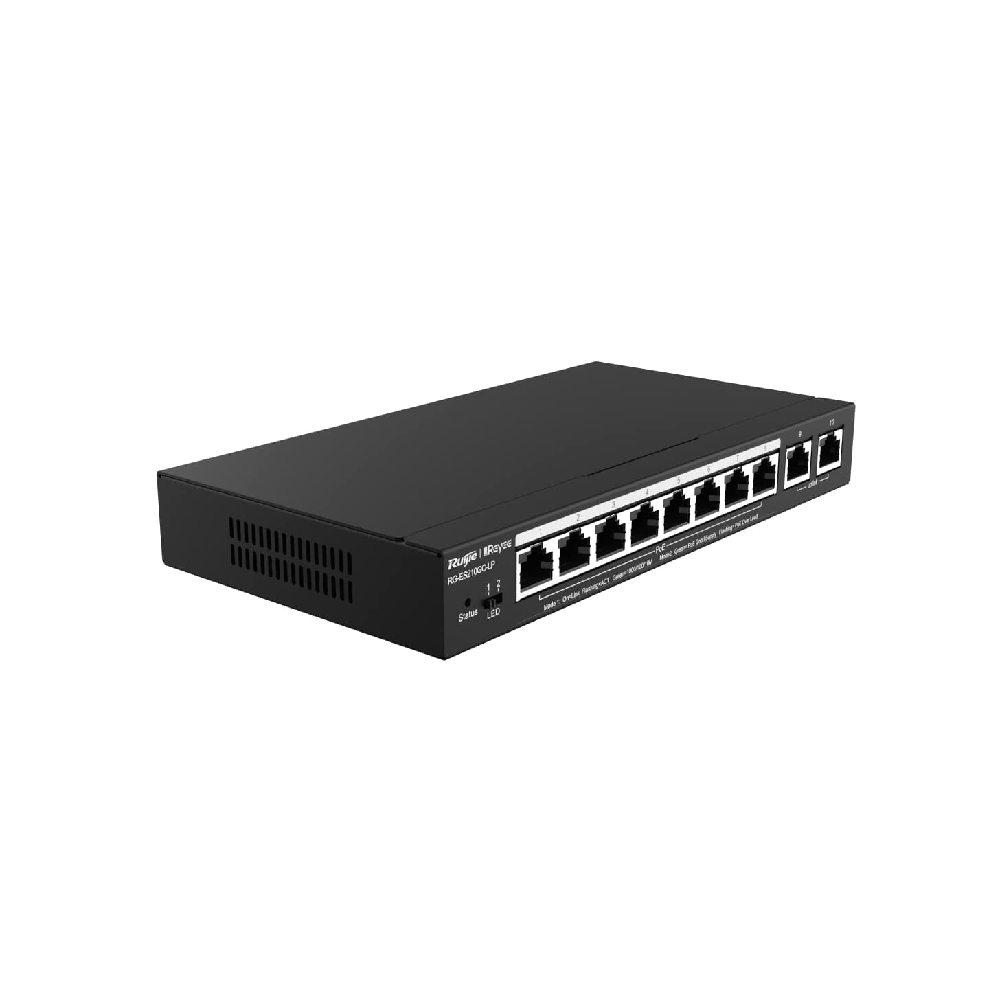 Ruijie Reyee RG-ES210GC-LP 8XGE-2XGE 10 Port Gigabit Yönetilebilir PoE Switch