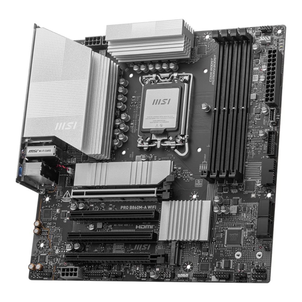 Msı PRO B860M-A WIFI Intel B860 Soket 1851 DDR5 8800+(OC)MHz mATX Gaming (Oyuncu) Anakart