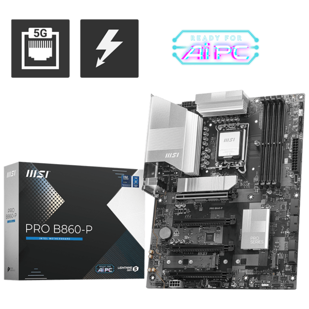 Msı PRO B860-P Intel B860 Soket 1851 DDR5 8800+(OC)MHz ATX Gaming (Oyuncu) Anakart