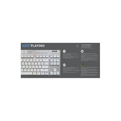 Logitech  G915 X LIGHTSPEED TKL Low-Profile Wireless Beyaz Gaming (Oyuncu) Klavye -  920-012737