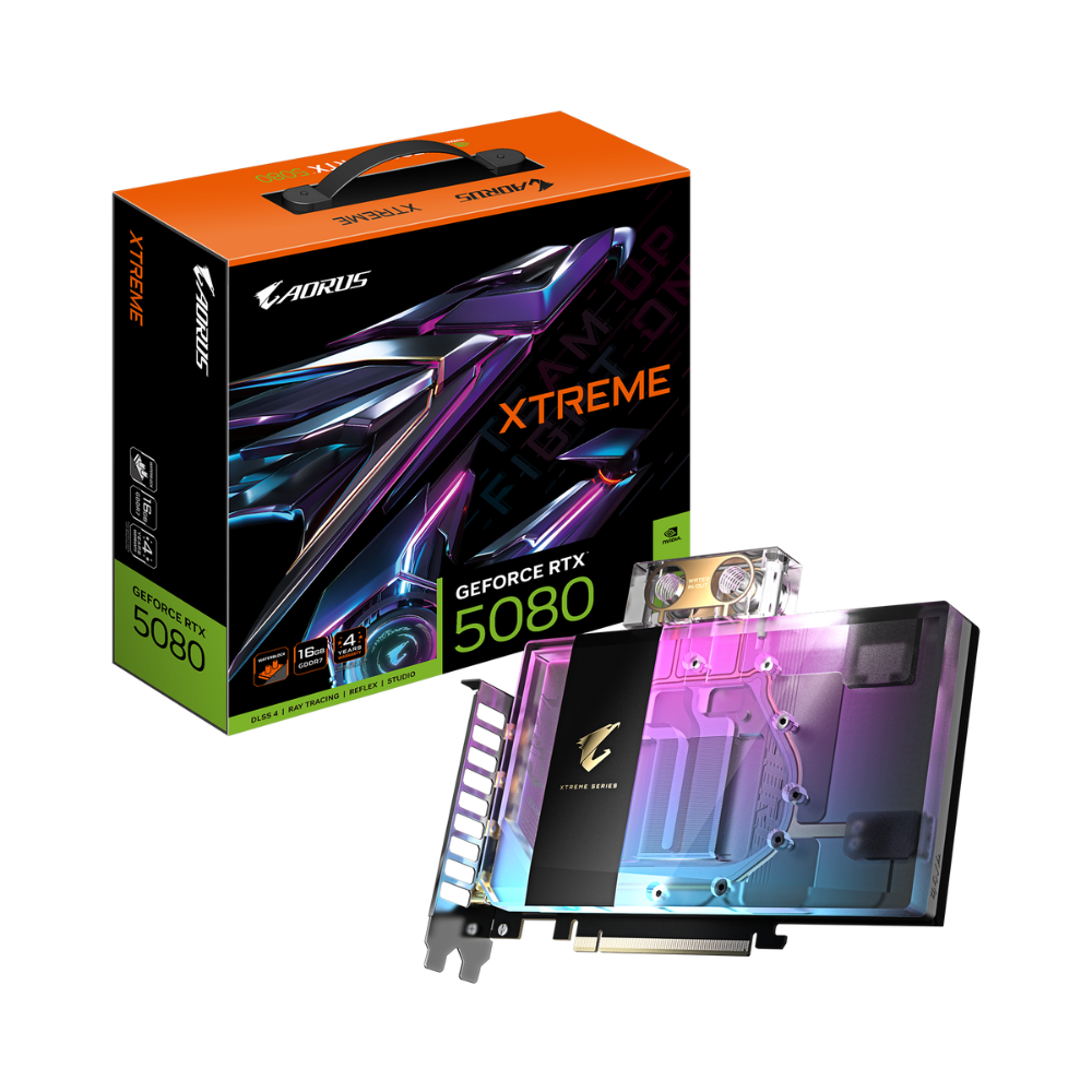 Gigabyte AORUS GeForce RTX 5080 XTREME WATERFORCE WB GV-N5080AORUSX WB-16GD 16G 256bit Gaming (Oyuncu) Ekran Kartı