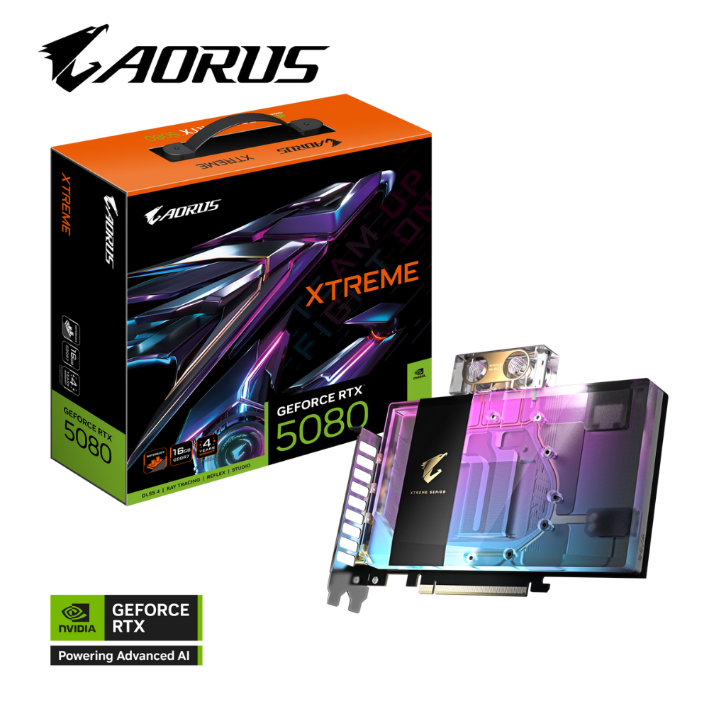 Gigabyte AORUS GeForce RTX 5080 XTREME WATERFORCE WB GV-N5080AORUSX WB-16GD 16G 256bit Gaming (Oyuncu) Ekran Kartı