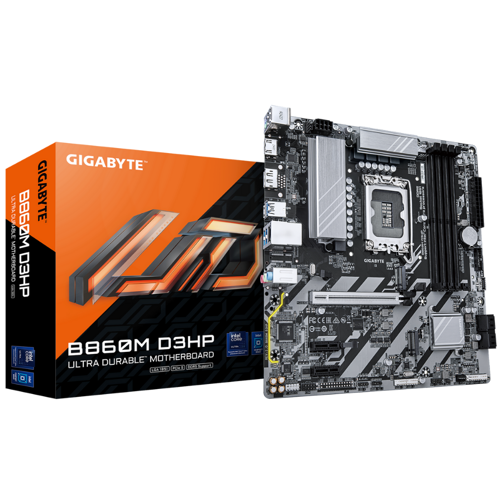Gigabyte B860M D3HP Intel B860 Soket 1851 DDR5 9066(OC)MHz mATX Gaming (Oyuncu) Anakart