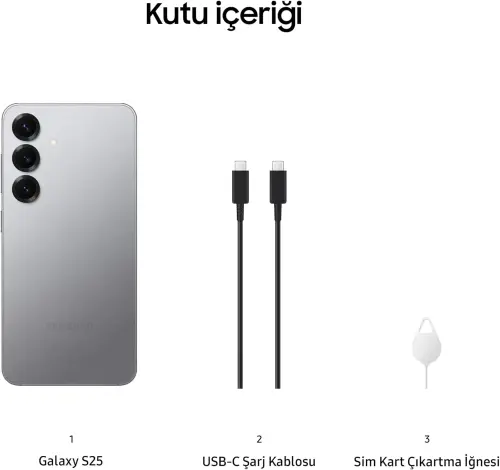 Samsung Galaxy S25 256GB 12GB RAM Gümüş Cep Telefonu – Samsung Türkiye Garantili