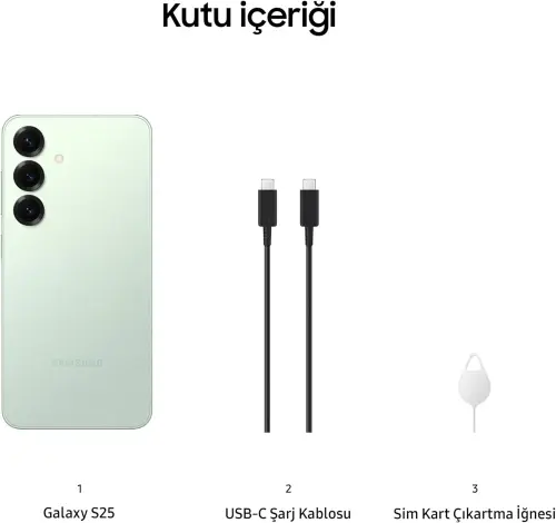 Samsung Galaxy S25 256GB 12GB RAM Mint Yeşili Cep Telefonu – Samsung Türkiye Garantili