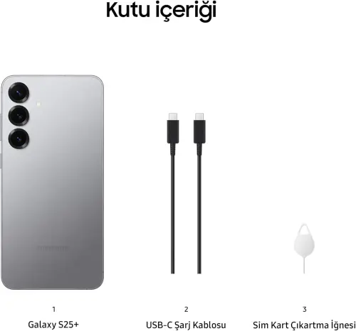 Samsung Galaxy S25 Plus 256GB 12GB RAM Gümüş Cep Telefonu – Samsung Türkiye Garantili