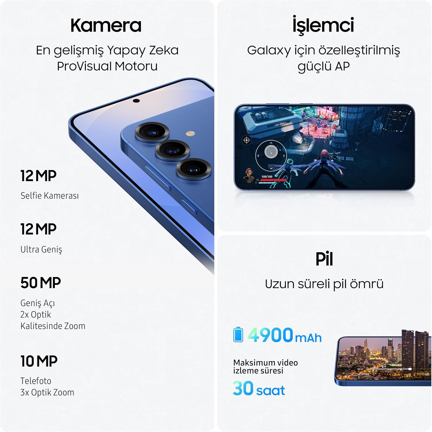Samsung Galaxy S25 Plus 128GB 12GB RAM Gümüş Cep Telefonu – Samsung Türkiye Garantili