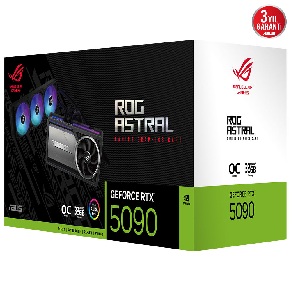 ASUS ROG Astral LC GeForce RTX 5090 32GB GDDR7 OC Edition ROG-ASTRAL-LC-RTX5090-O32G-GAMING GDDR7 512Bit Gaming (Oyuncu) Ekran Kartı