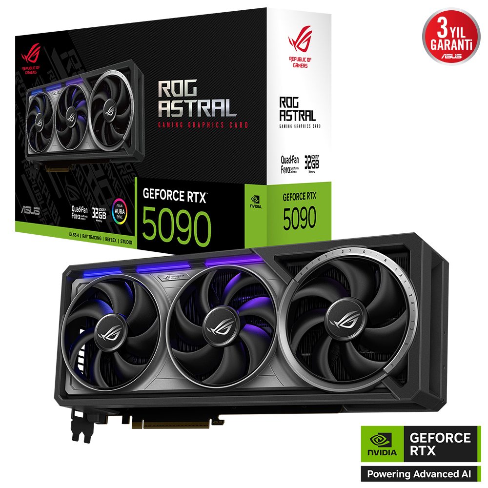 ASUS ROG Astral GeForce RTX 5090 32GB ROG-ASTRAL-RTX5090-32G-GAMING GDDR7 512Bit Gaming (Oyuncu) Ekran Kartı