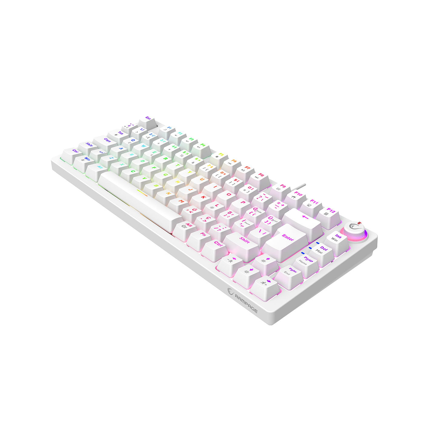 Rampage ENIGMA 75 Beyaz Türkçe Q Red Switch Mekanik Gaming (Oyuncu) Klavye