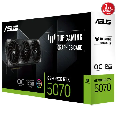 ASUS TUF Gaming GeForce RTX 5070 12GB TUF-RTX5070-O12G-GAMING GDDR7 OC Edition 192Bit Gaming (Oyuncu) Ekran Kartı