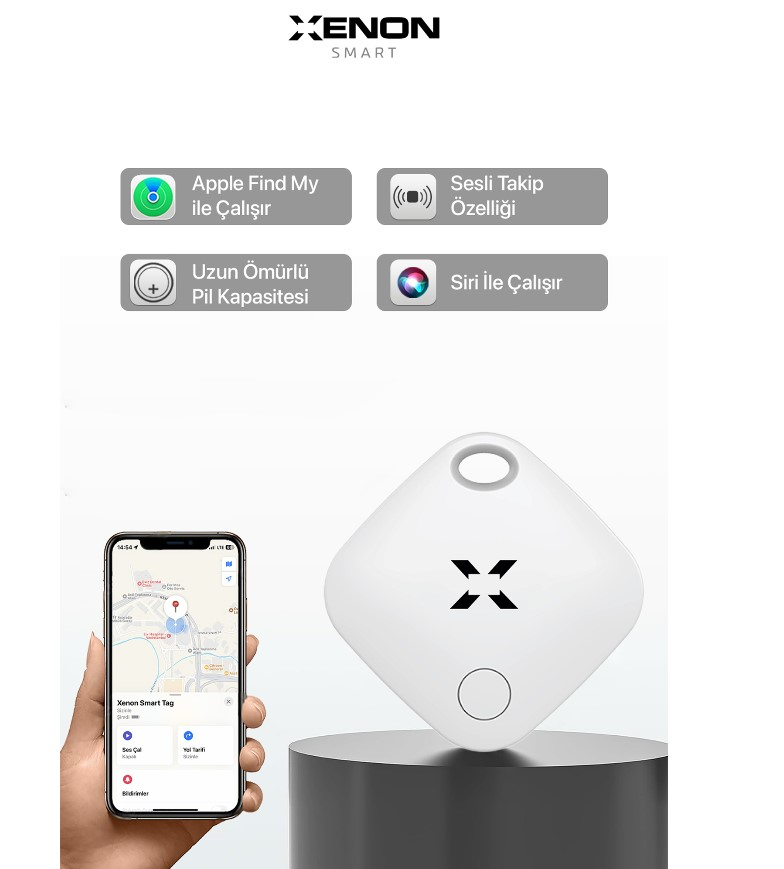 Xenon Smart Smart Tag Beyaz 3'lü Paket Akıllı Takip Cihazı-X6602-3_M1