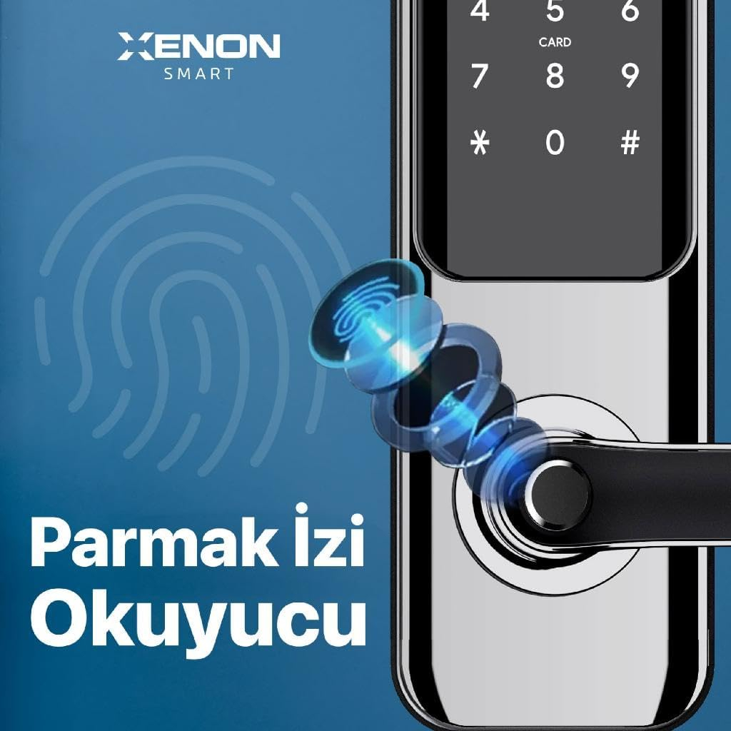 Xenon Smart X8051 Parmak İzi Dokunmatik Şifre Girişli Akıllı Kapı Kilidi