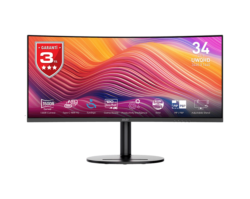 MSI Modern MD342CQP 34" 120Hz 1ms UWQHD VA Curved Gaming (Oyuncu) Monitör