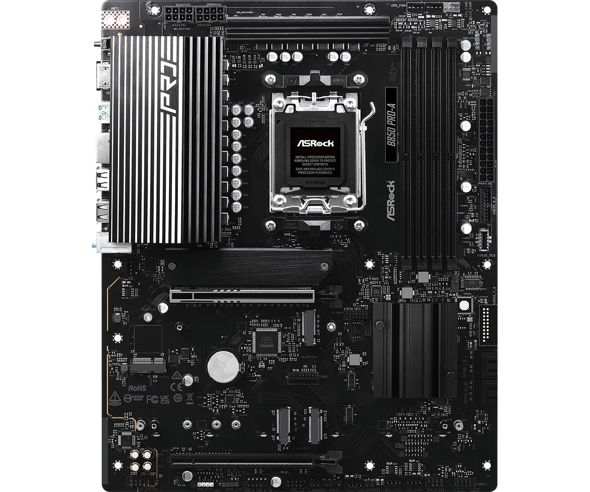 Asrock B850 Pro-A AM5 DDR5 8000MHz+(OC) ATX Gaming (Oyuncu) Anakart