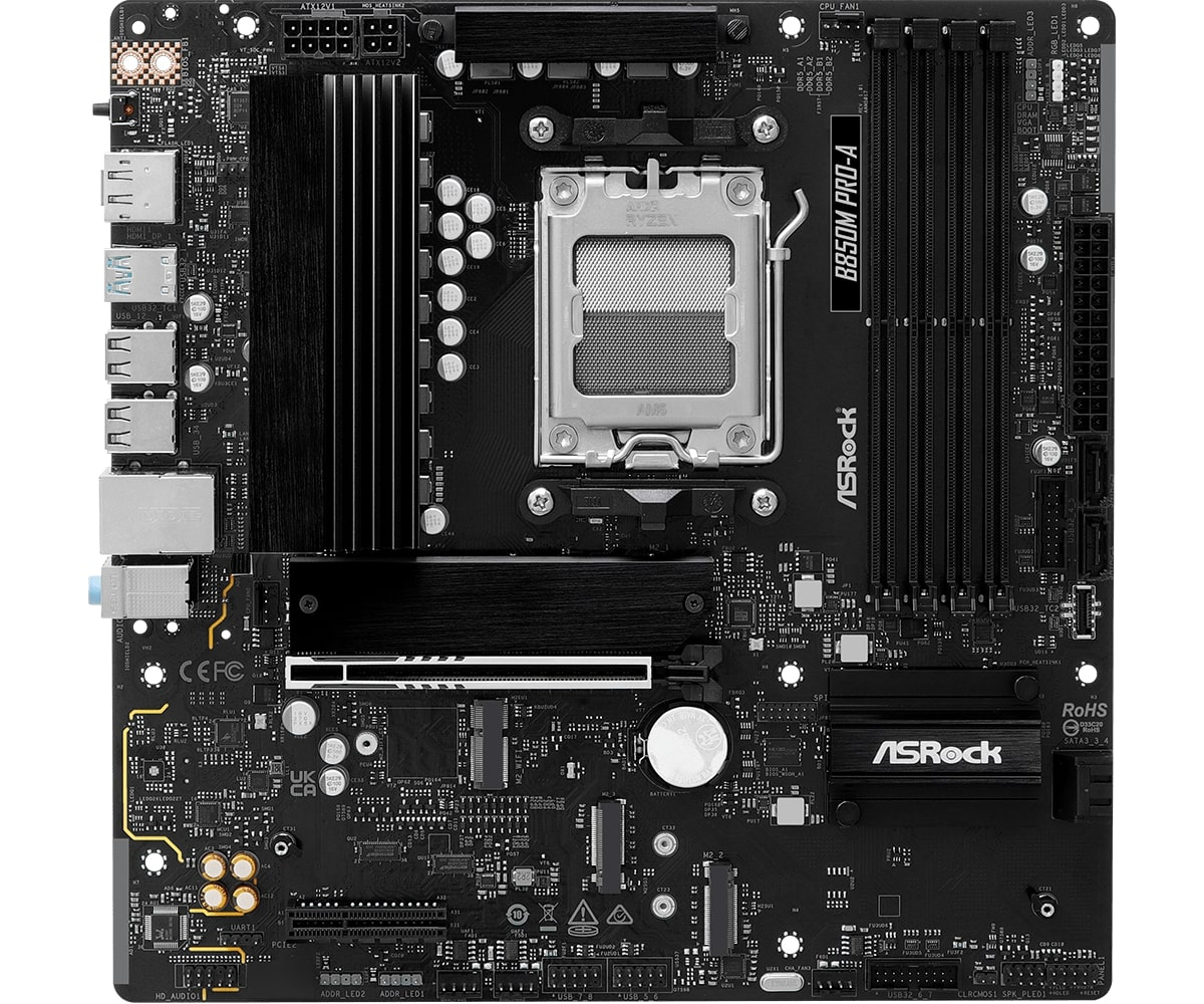 Asrock B850M Pro-A AM5 DDR5 8000MHz+(OC) mATX Gaming (Oyuncu) Anakart