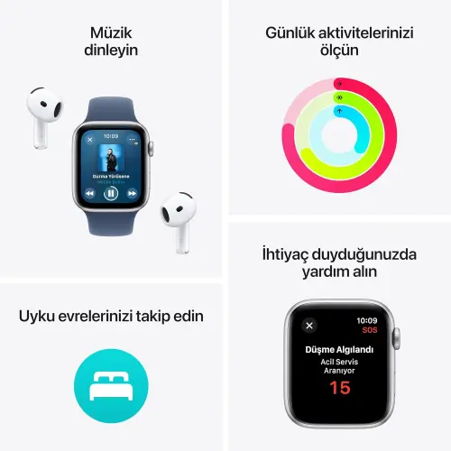 Apple Watch SE GPS 40 mm Yıldız Işığı Alüminyum Kasa ve Yıldız Işığı Spor Kordon - S/M MXEF3TU/A